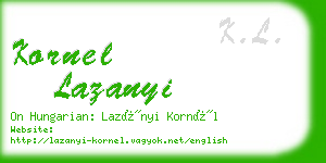 kornel lazanyi business card
